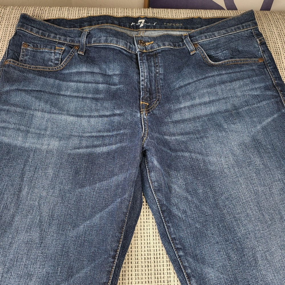 7 For All Mankind Carsen Jeans Mens 40x33 Blue Medium Wash‎ Relaxed Straight